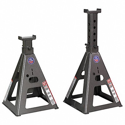 Gray 35TF Stands Gray Vehicle Stand: Pin, Pin, Pin Adjustment, 35 ton Load Capacity per Pr, 13 1/2 in Min Ht, 1 PR  35TF Stands