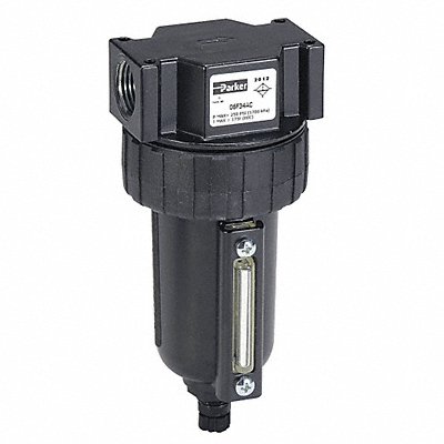 Parker 07F34BC Parker Compressed Air Filter: Particulate, 1/2 in NPT, 5 micron, 130 cfm, 250 psi Max Op Pressure  07F34BC