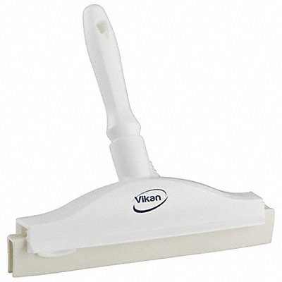 Vikan 77115 Vikan Bench Squeegee: Rubber Blade, 10 in Blade Wd, Plastic Frame, 6-1/2 in, Double, White  77115