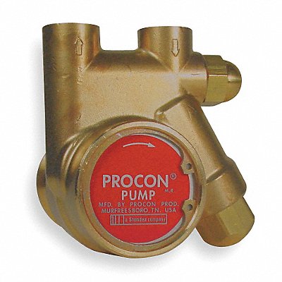 Procon 141A025F11CA 250 Procon Rotary Vane Pump: 3/8 in Inlet/Outlet NPTF (In.), 35 gph Max. Flow (GPH), Brass, 25 gph GPH  141A