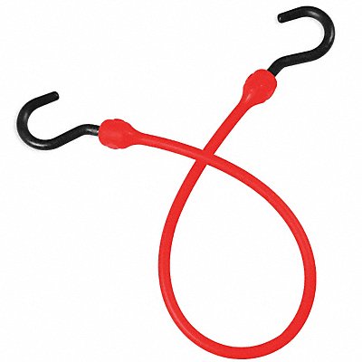 The Better Bungee BBC18NR The Better Bungee Bungee Cord: Polyurethane, 18 in Bungee Lg, 1 1/2 in Bungee Wd, J-Hook, Nylon, Red,