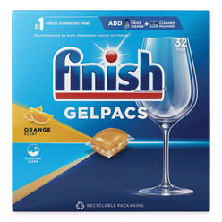 Finish RECKITT BENCKISER 51700-81053 FINISH® Dish Detergent Gelpacs, Orange Scent, 32/box 51700-81053