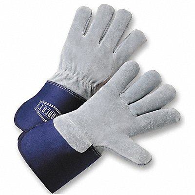 Pip IC6/S Pip Leather Gloves: S ( 7 ), Cowhide, Premium, Glove, Full Finger, Safety Cuff, Unlined, Gray, 12 PK  IC6/S