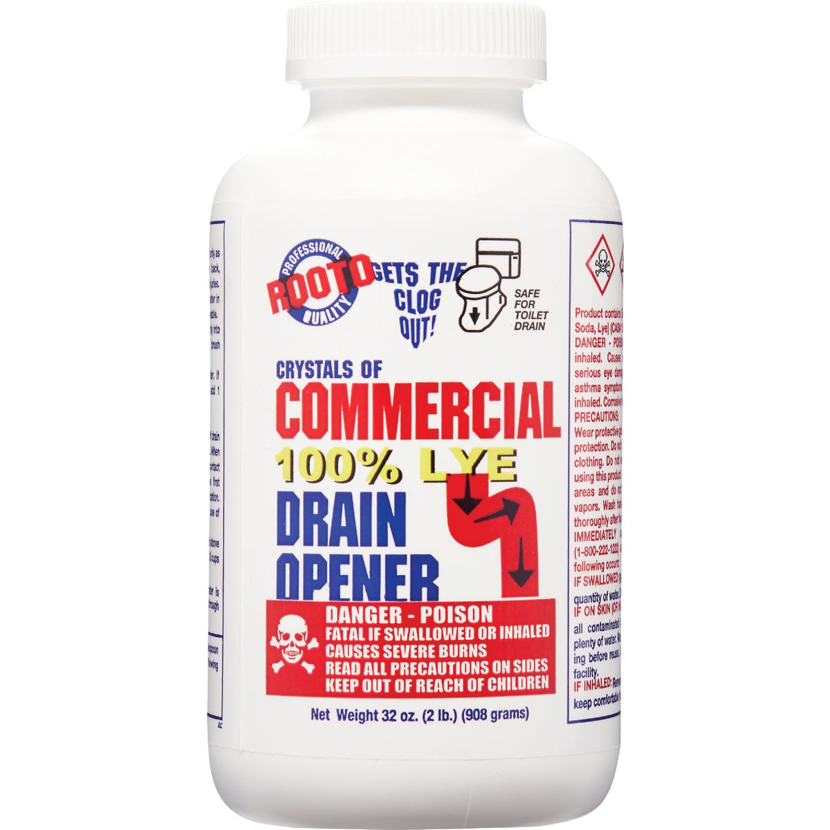 Rooto 1033 Rooto 2 Lb. Crystal Commercial Drain Cleaner  1033