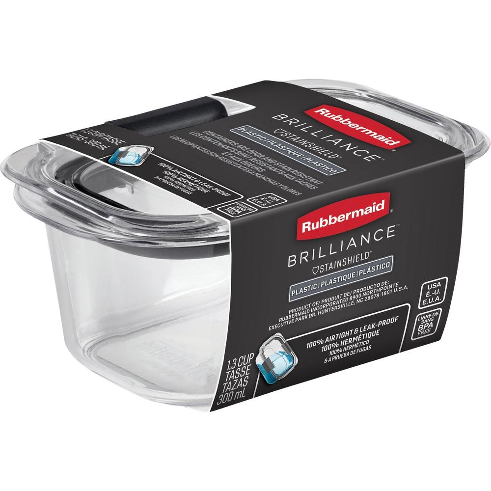 Brilliance Rubbermaid 2183408 Rubbermaid Brilliance 1.3 C. Clear Rectangle Food Storage Container 2183408