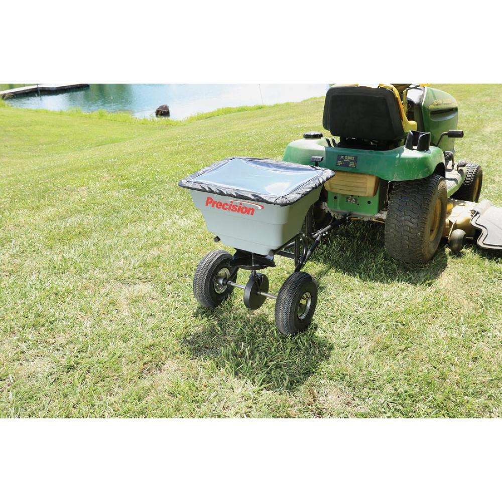 Precision TBS4000PRCGY Precision 75 Lb. Self-Lubricating Tow Broadcast Spreader with Cover TBS4000PRCGY