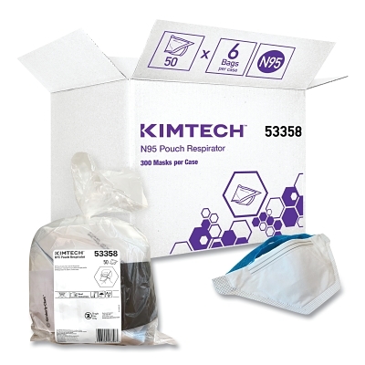 Kimberly-Clark Professional 53358 KIMTECH™ N95 Pouch Respirator, Disposable, Non-Oil Aerosolized Particulate Matter 53358 Pack o