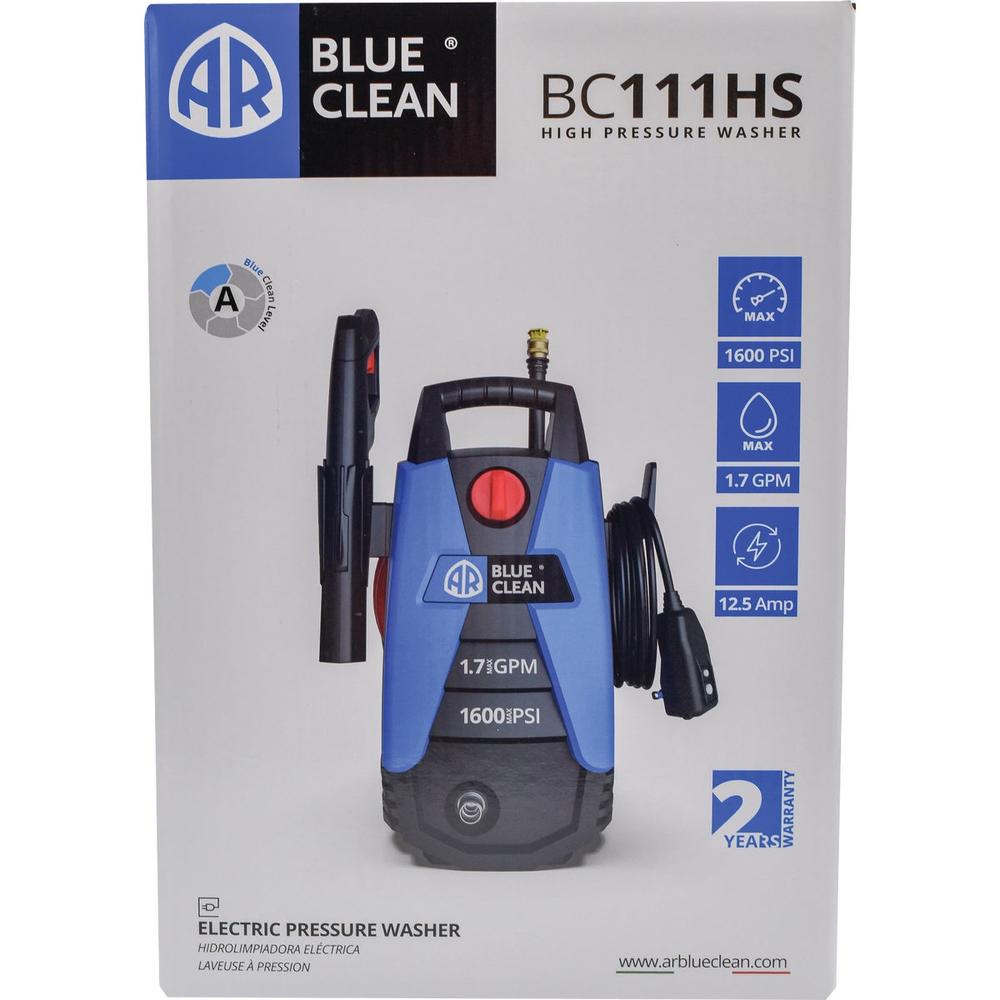 AR Blue Clean BC111HS Blue Clean 1600 psi 1.7 GPM Cold Water Electric Pressure Washer BC111HS