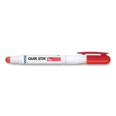 Markal LA-CO Industries Inc 61128 MARKAL® Quik Stik All Purpose Mini Solid Paint Marker, 3/8 in x 4.625 in L, Red 61128 Pack of 12