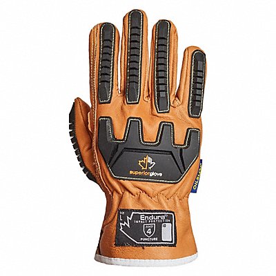 Superior Glove 378GKVSBL Superior Glove Leather Gloves: Double Palm, Goatskin, Std, Glove, Full Finger, Unlined, Brown, 1 PR  37
