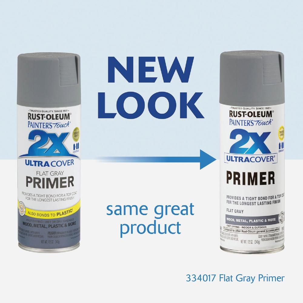 Painter's Touch Rust-Oleum 334017 Rust-Oleum Painter's Touch 2X Ultra Cover Flat Gray Spray Paint Primer 334017