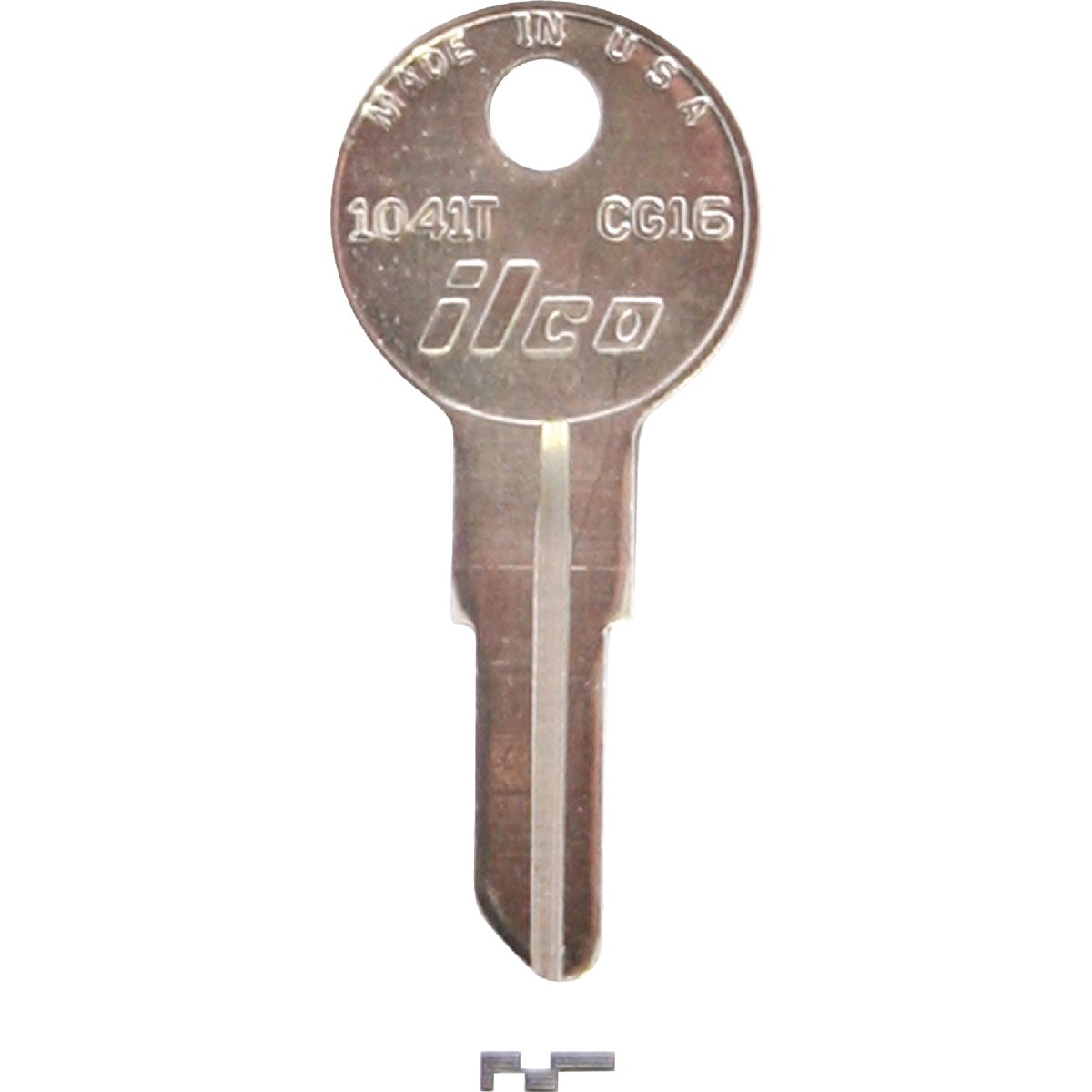 Chicago ILCO AL2830202B ILCO CG16 Chicago Nickel Plated Tractor Key, 1041T (10-Pack) AL2830202B