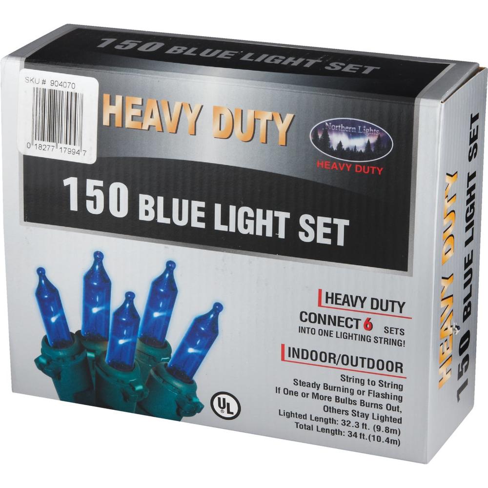 J Hofert 1799-04 J Hofert Blue 150-Bulb Heavy-Duty Mini Incandescent Light Set 1799-04
