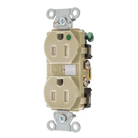 Sim Supply Approved Vendor 8200HBITR Sim Supply Receptacle,Ivory,3 Wires,Duplex Outlet  8200HBITR
