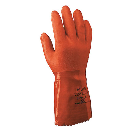 Showa 620S-07 Showa Chemical Resistant Gloves,Orange,Sz S,PR  620S-07
