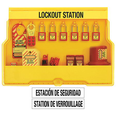 Master Lock S1850E410 Master Lock Lockout Station,Filled,6 Padlocks  S1850E410