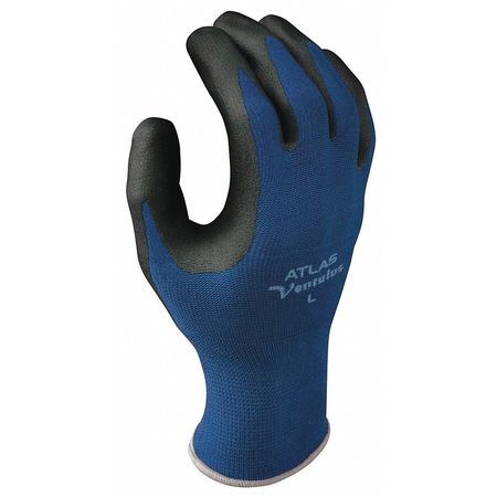 Showa 380S-06 Showa Coated Gloves,Black/Blue,S  380S-06