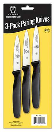 Mercer Cutlery M23903 Mercer Cutlery Knife Set,3 in Blade,Black Handle  M23903
