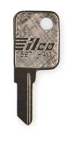 Kaba Ilco 1597-HAW1 Kaba Ilco Key Blank,Brass,Hayworth Lock,PK10  1597-HAW1