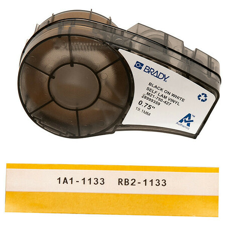 Brady M21-750-427 Brady Label Cartridge,3/4" W,Black/White  M21-750-427