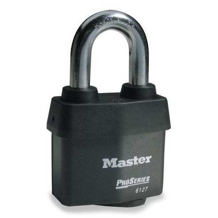 Master Lock 6127NKA Master Lock Keyed Padlock, 7/8 in,Rectangle,Black  6127NKA
