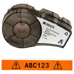 Brady M21-500-595-OR Brady Label Cartridge,Black/Orange,1/2 In. W  M21-500-595-OR