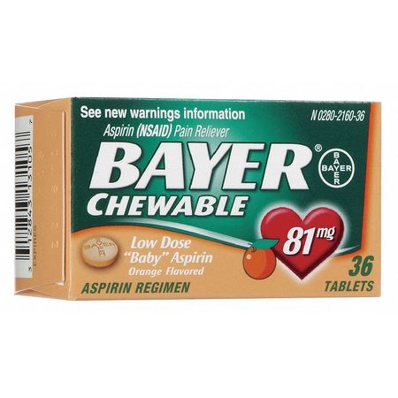 Bayer 20-132 Bayer Bayer Pain Relief,Chewable Tablet,81mg 20-132