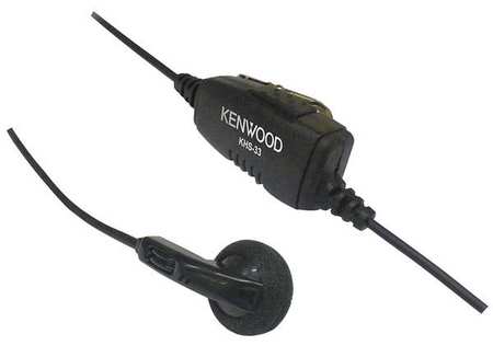 JVC Kenwood Kenwood KHS-33 Kenwood Earbud,Black,48" L,Plastic  KHS-33