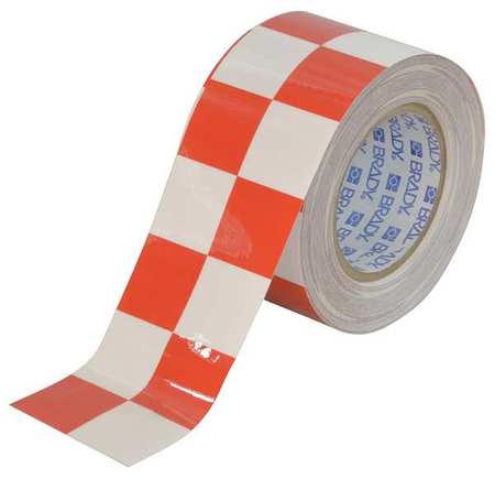 Brady 121917 Brady Floor Tape,Red/White,3 inx100 ft,Roll  121917