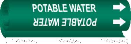 Brady 5744-II Brady Pipe Marker,Potable Water,26in H,12in W  5744-II