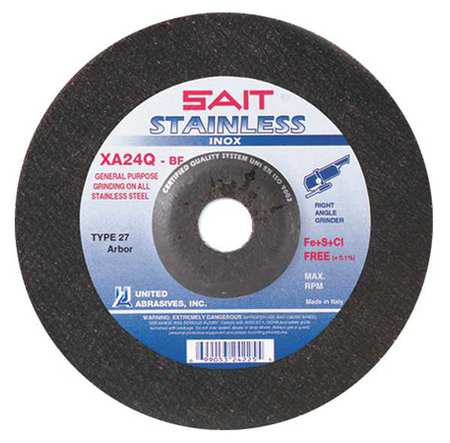 United Abrasives/Sait 24230 United Abrasives/Sait Depressed Center Wheel,T27,9x1/4x7/8,AO 24230