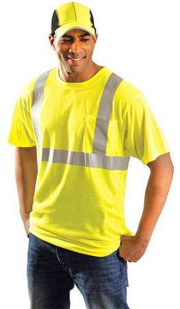 Occunomix LUX-SSETP2-Y3X Occunomix T-Shirt,3XL,Fit 56 in.,Yellow,Polyester LUX-SSETP2-Y3X