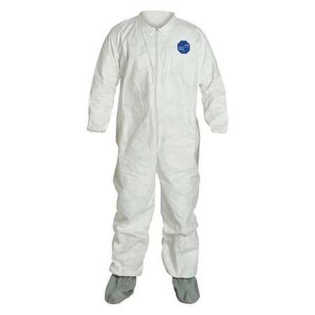 Dupont TY121SWH4X0025NS Dupont Coveralls,4XL,White,Tyvek(R) 400,PK25  TY121SWH4X0025NS