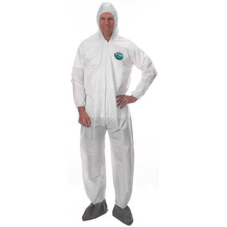 Lakeland CTL414-MD Lakeland Hooded Coverall w/Boots,White,M,PK25 CTL414-MD