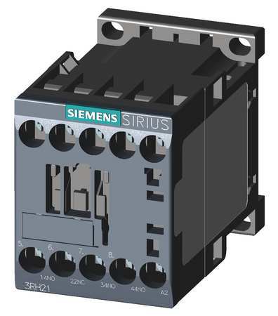 Siemens 3RH21311BG40 Siemens IEC Control Relay, 3NO/1NC, 125V DC, 10A  3RH21311BG40