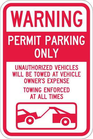 Lyle T1-1064-EG_12x18 Lyle Permit Parking Sign,18" x 12"  T1-1064-EG_12x18