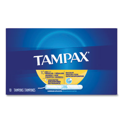 Tampax PROCTER & GAMBLE 21409 Tampax® Cardboard Applicator Tampons, Regular, 10/box 21409