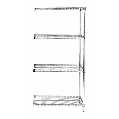 Quantum Storage Systems AD54-2472C Quantum Storage Systems Shelving Add On Unit,Chrome,24 In. D AD54-2472C