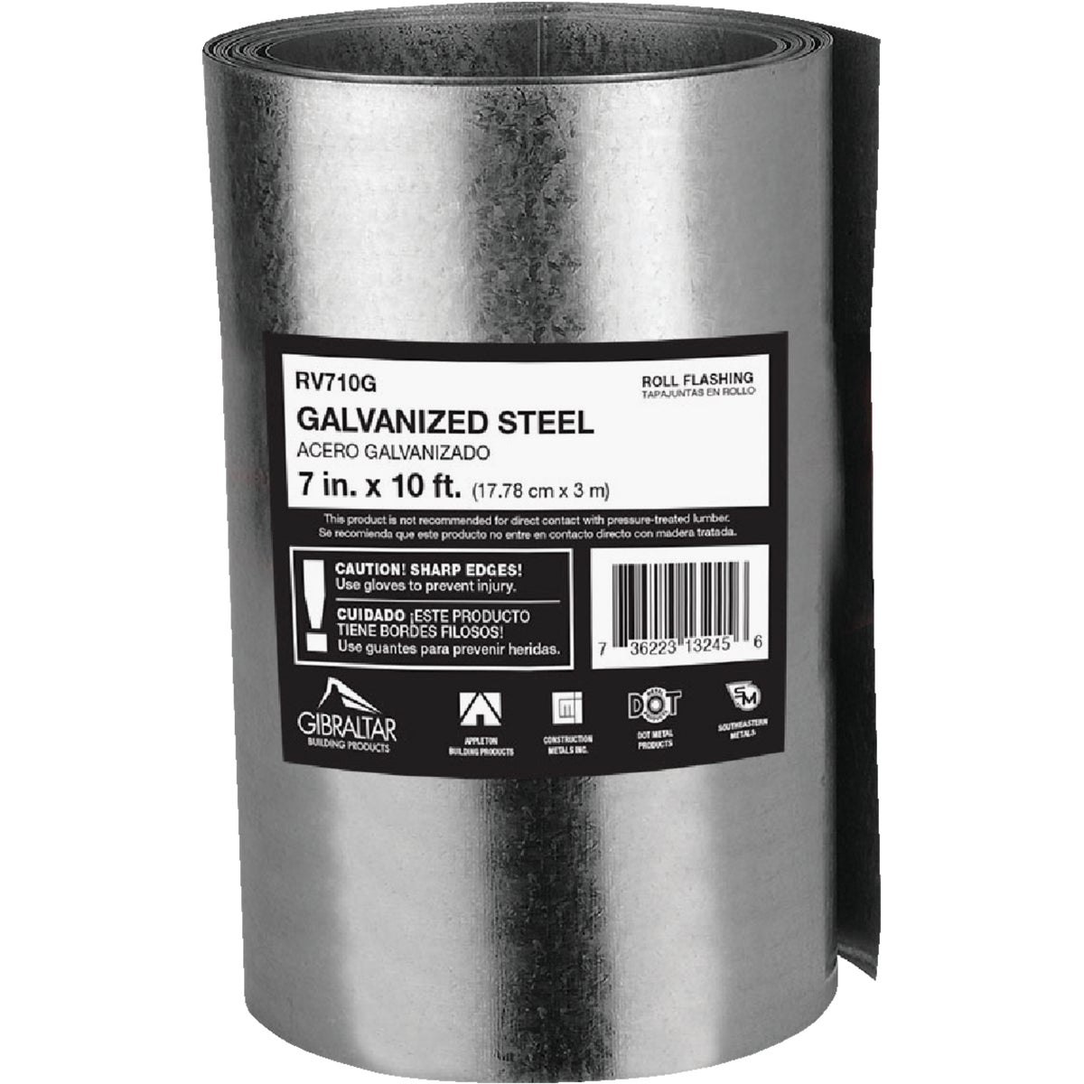 NorWesco 518940 NorWesco 7 In. x 10 Ft. Mill Galvanized Roll Valley Flashing 518940