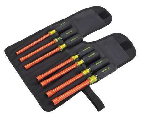 Greenlee 0253-03NH-INS Greenlee Nut Driver Set,7 Pieces,SAE,Hollow,Ins  0253-03NH-INS
