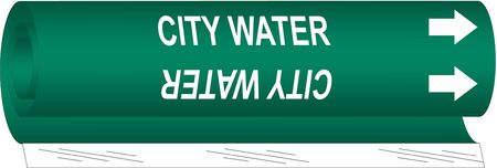 Brady 5655-II Brady Pipe Marker,City Water,26 in H,12 in W  5655-II