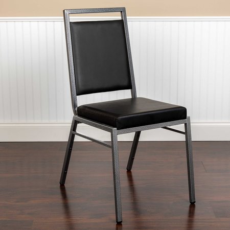 Flash Furniture 2-FD-LUX-SIL-BK-V-GG Flash Furniture Black Vinyl Banquet Chair,PK2 2-FD-LUX-SIL-BK-V-GG