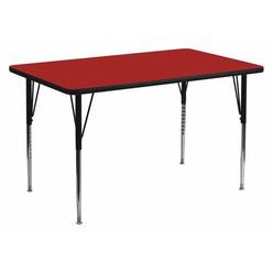 Flash Furniture XU-A3060-REC-RED-T-A-GG Flash Furniture Activity Table,Rect,Red,30"x60" XU-A3060-REC-RED-T-A-GG