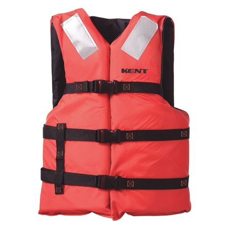 Kent Safety 150000-200-004-23 Kent Safety Life Jacket,Orange,Nylon,Adult Universal  150000-200-004-23