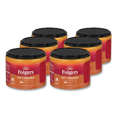 Folgers J.M. SMUCKER CO. 30445CT Folgers® 100% Columbian Coffee, 22.6 oz Canister, 6/Carton 30445CT