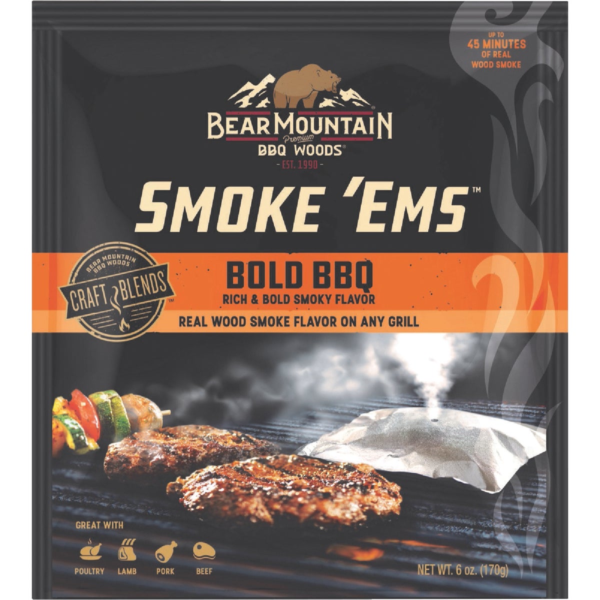 Bear Mountain BBQ FP01 Bear Mountain BBQ Bold Smoke 'ems 6 Oz. Smoking Chips FP01