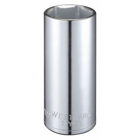 WESTWARD Westward 53YV20 Westward Socket, Steel, Chrome, 29 mm 53YV20