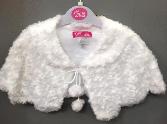 ANGLE TODDLER Baby Girls white Faux Fur Cardigan Cape Jacket poncho shawl SCARF dress /christening baptism/S-M-L-XL/#104