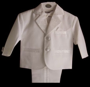 Angel size LARGE Baby Boy Tuxedo suit Christening Baptism wedding dress WHITE suit outfit/ L / LARGE /12-18 M/BOW