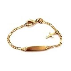 Personalized 14k Gold Name Id Baby Bracelet Nikfine Baby Christening Baptism Birthday Name Id Bracelet No Personalized Cross Bautizo